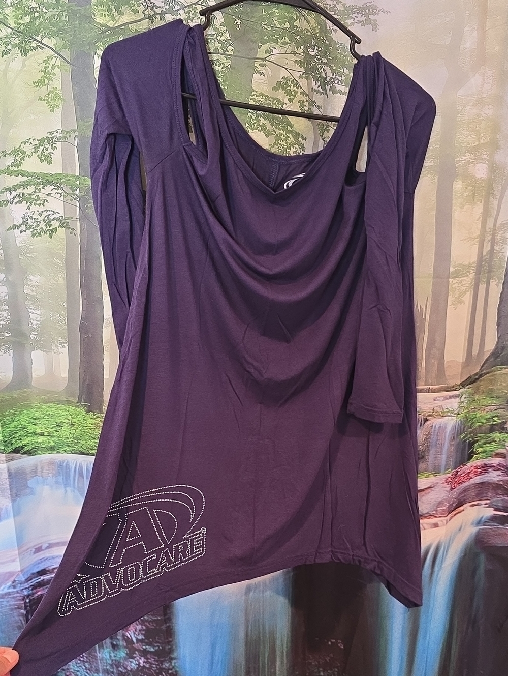 Advocare Women's Purple Draped Long Sleeve Top